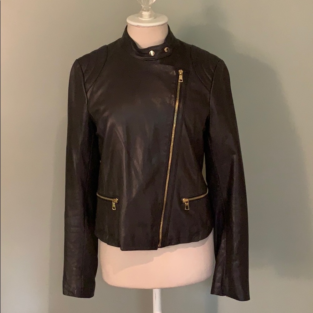 100% LEATHER Dark Brown Jacket